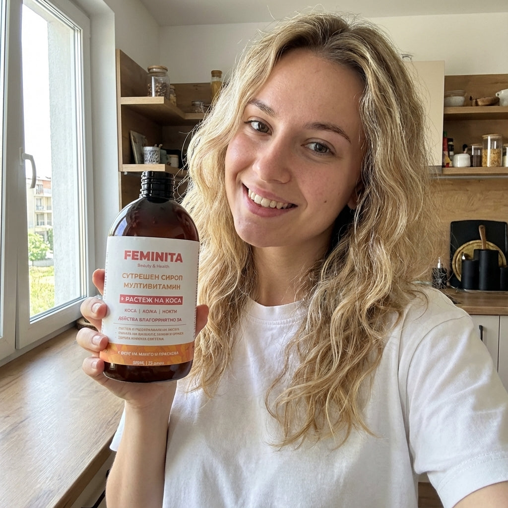 Feminita Hair Grow - Натурален Мултивитамин сироп 1+1=3